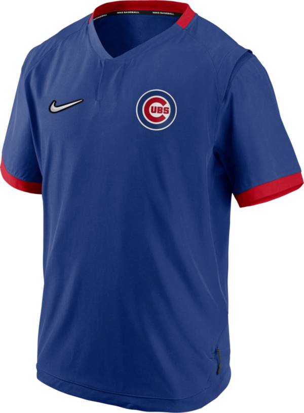 Nike Men's Chicago Cubs Blue Short Sleeve Hot Jacket
