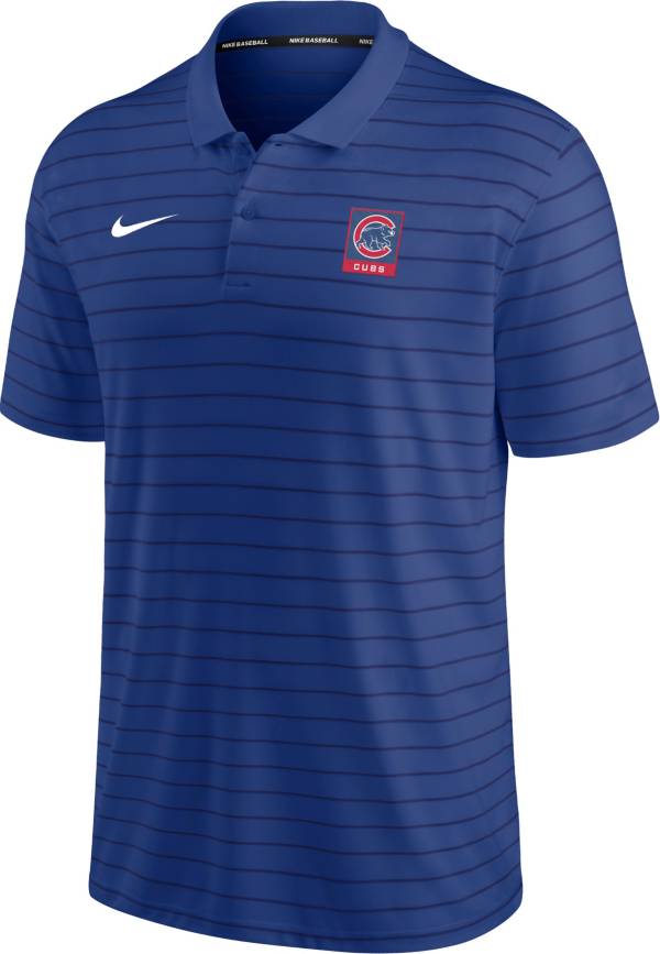 Nike Men's Chicago Cubs Blue Striped Polo