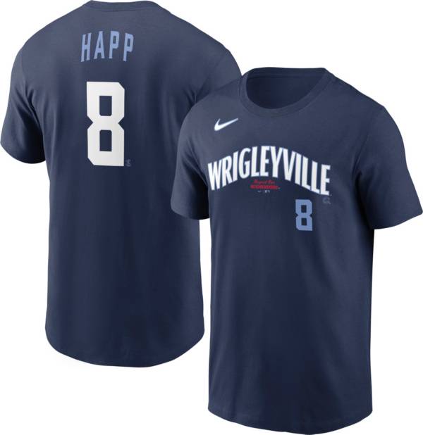 Nike Men's Chicago Cubs Ian Happ #8 Navy 2021 City Connect T-Shirt