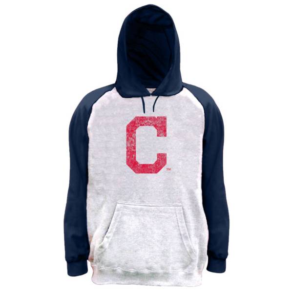 Nike Men's Big and Tall Cleveland Indians Grey Raglan Sleeve Hoodie