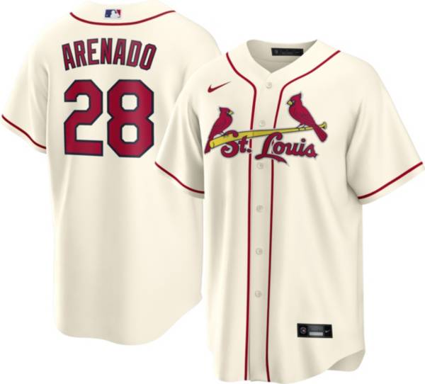 Nike Men's St. Louis Cardinals Nolan Arenado #28 Cream Replica Cool Base Jersey