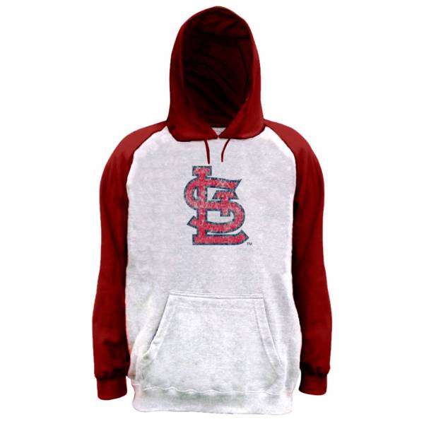 Nike Men's Big and Tall St. Louis Cardinals Grey Raglan Sleeve Hoodie