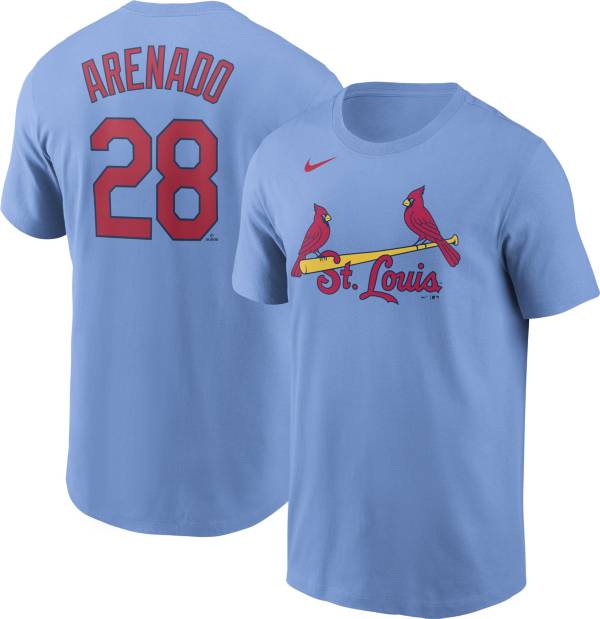 Nike Men's St. Louis Cardinals Nolan Arenado #28 Powder Blue T-Shirt