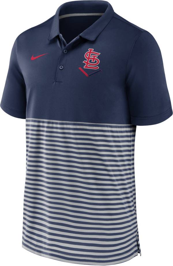 Nike Men's St. Louis Cardinals Stripe Navy Polo