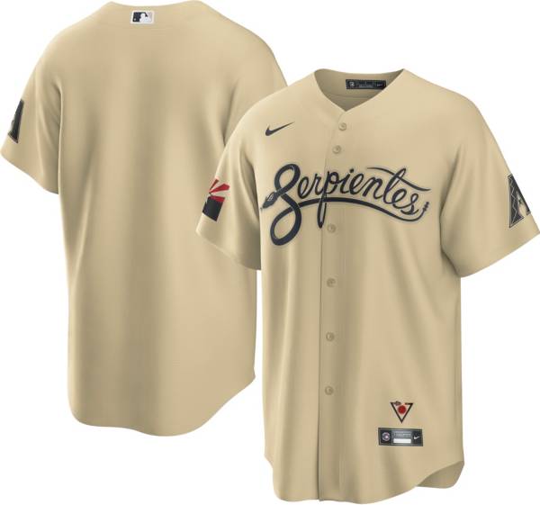 Nike Men's Replica Arizona Diamondbacks Gold 2021 City Connect Cool Base Jersey