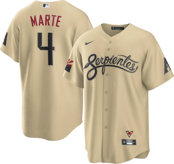 Nike Men's Arizona Diamondbacks Ketel Marte #4 Gold 2021 City Connect Cool Base Jersey