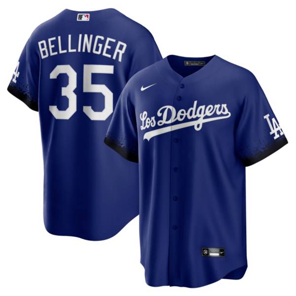 Nike Men's Los Angeles Dodgers Cody Bellinger #35 Royal 2021 City Connect Cool Base Jersey