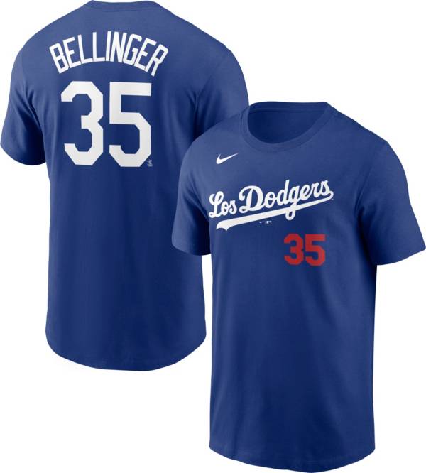 Nike Men's Los Angeles Dodgers Cody Bellinger #35 Royal 2021 City Connect T-Shirt