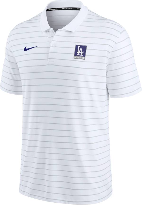 Nike Men's Los Angeles Dodgers White Striped Polo