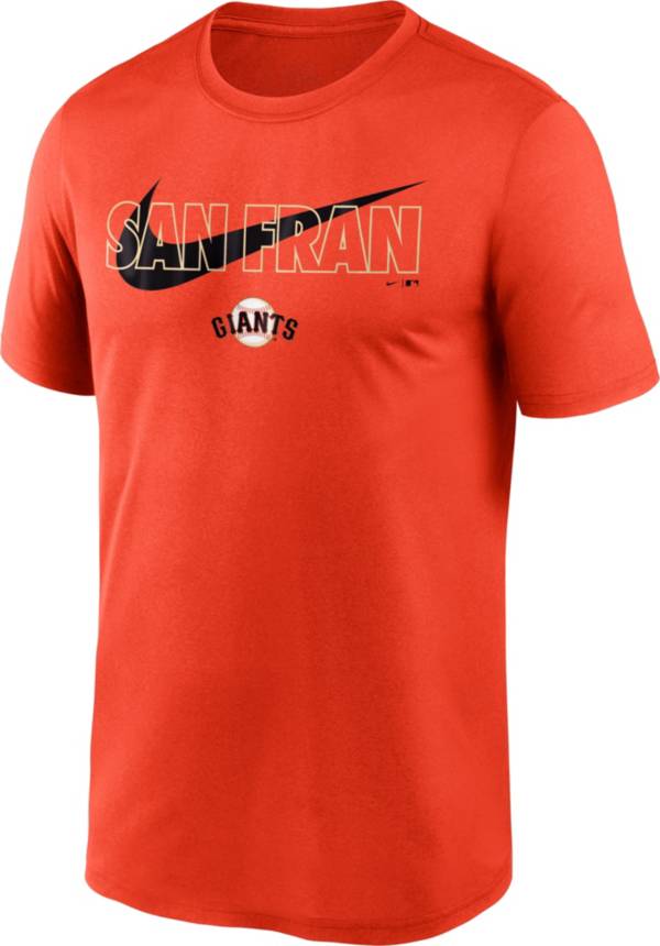 Nike Men's San Francisco Giants Orange Swoosh Legend T-Shirt