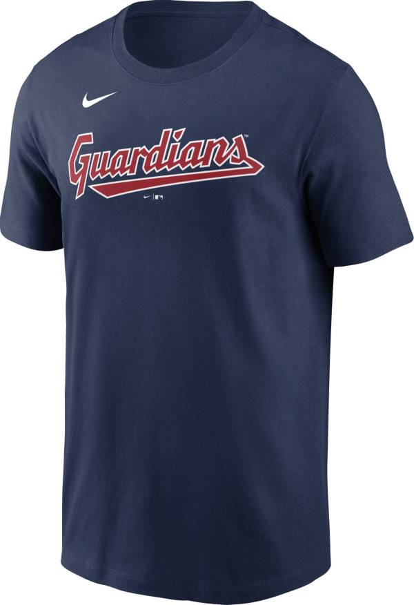 Nike Men's Cleveland Guardians Navy Wordmark T-Shirt