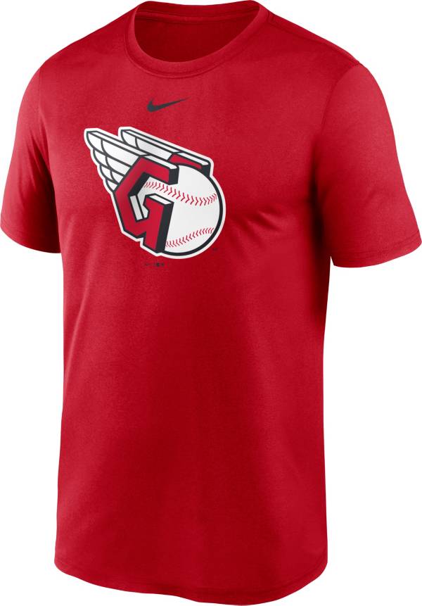 Nike Men's Cleveland Guardians Red Large Logo T-Shirt