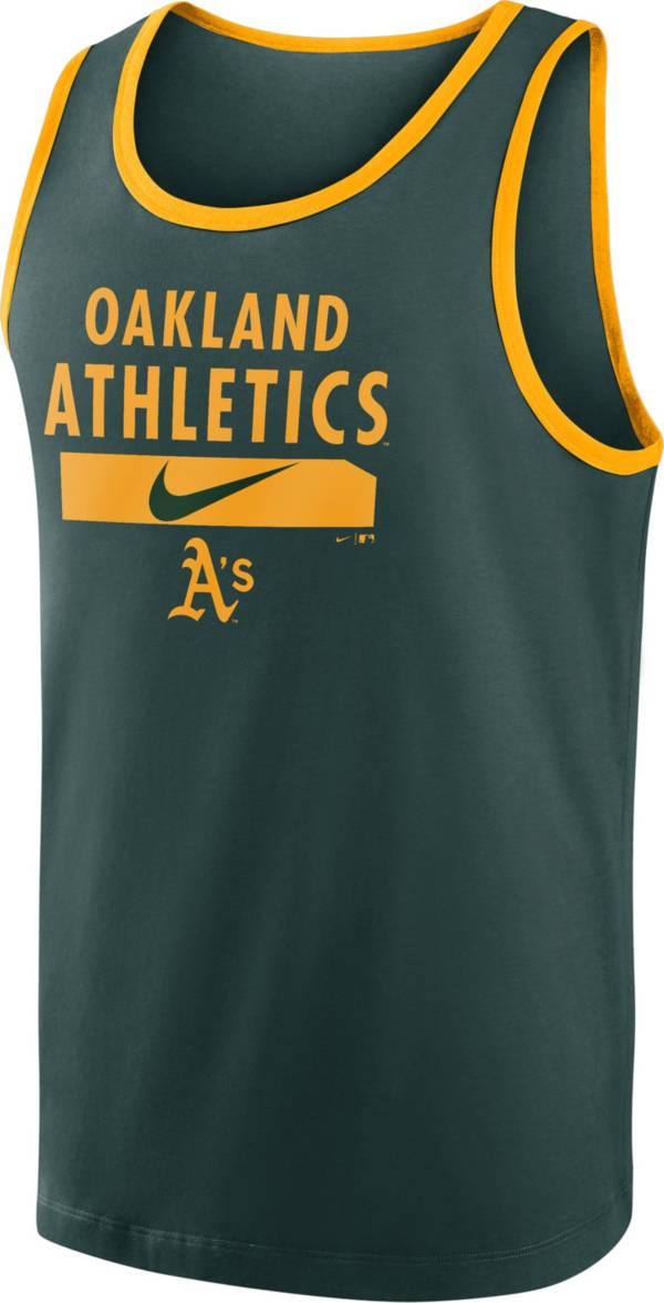 Nike Men's Oakland Athletics Green Cotton Tank Top