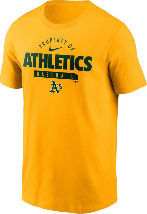 Nike Men's Oakland Athletics Gold ‘Property Of' T-Shirt