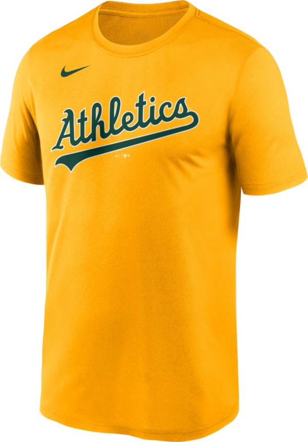 Nike Men's Oakland Athletics Gold Wordmark Legend T-Shirt