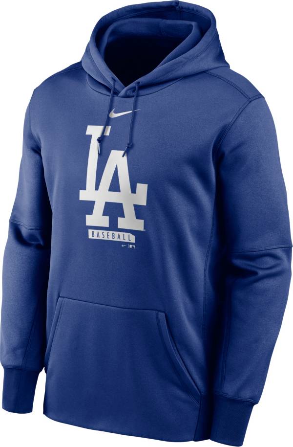 Nike Men's Los Angeles Dodgers Blue Logo Therma-FIT Hoodie