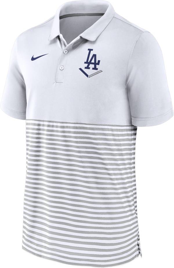 Nike Men's Los Angeles Dodgers Stripe Brown Polo