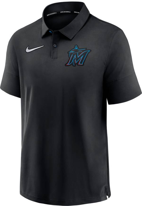 Nike Men's Miami Marlins Black Authentic Collection Flex Polo