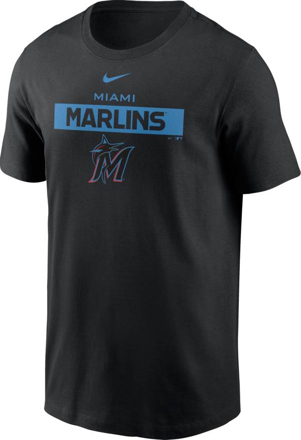 Nike Men's Miami Marlins Black Cotton T-Shirt