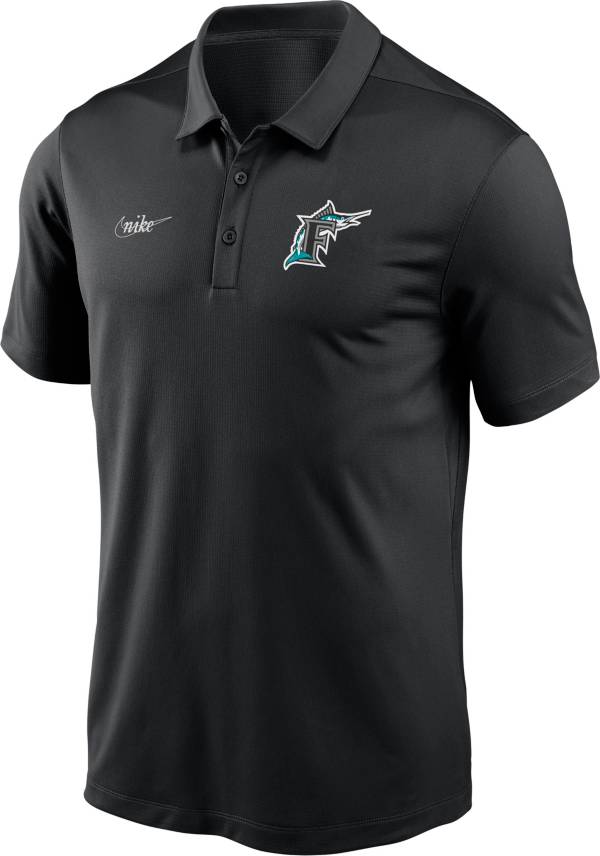 Nike Men's Miami Marlins Black Rewind Polo