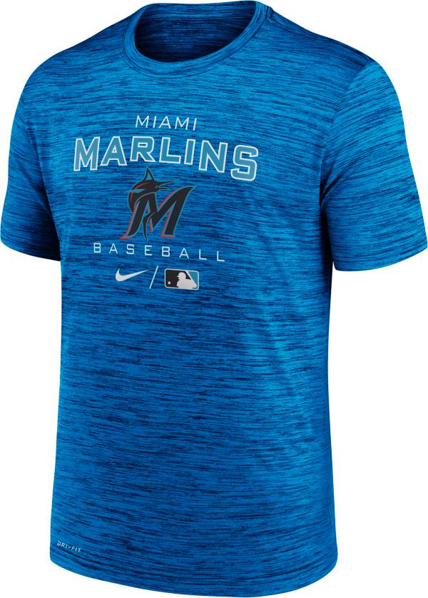 Nike Men's Miami Marlins Blue Legend Velocity T-Shirt