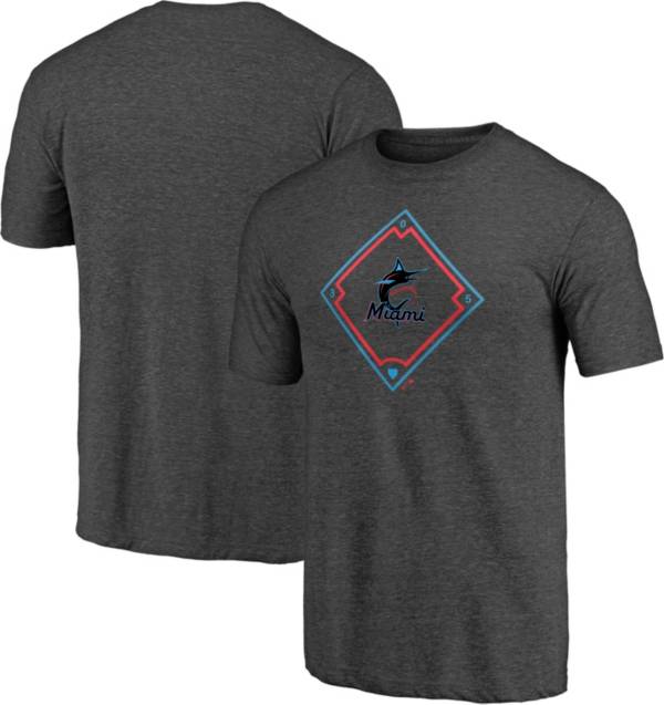 Fanatics Men's Miami Marlins Charcoal Pinstripe T-Shirt