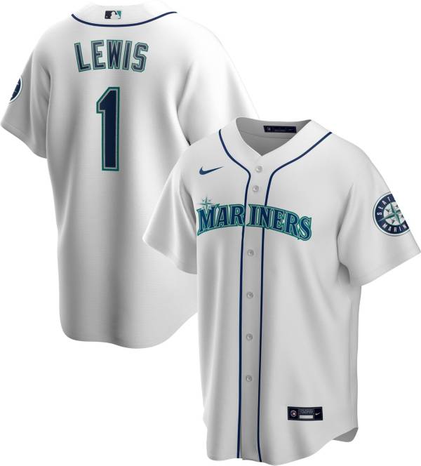 Nike Men's Replica Seattle Mariners Kyle Lewis #1 Cool Base White Jersey