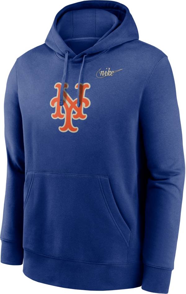 Nike Men's New York Mets Blue Cooperstown Club Pullover Hoodie