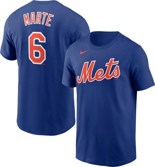Nike Men's New York Mets Starling Marte #6 Blue T-Shirt