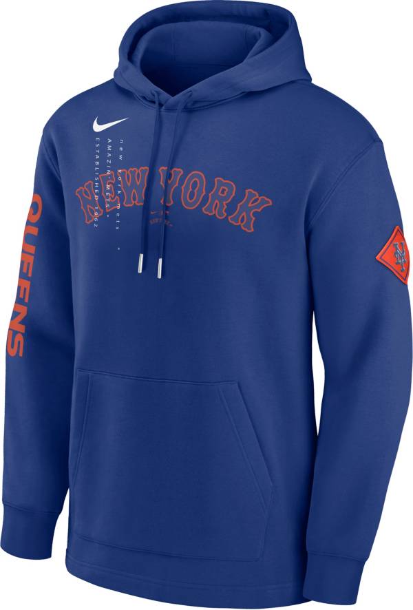 Nike Men's New York Mets Blue Reflection Fleece Pullover Hoodie