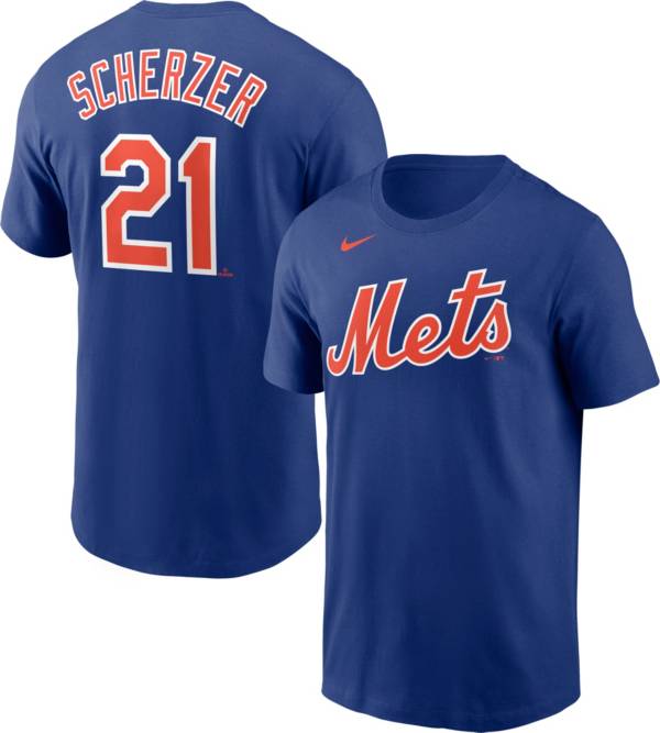 Nike Men's New York Mets Max Scherzer #21 Blue T-Shirt