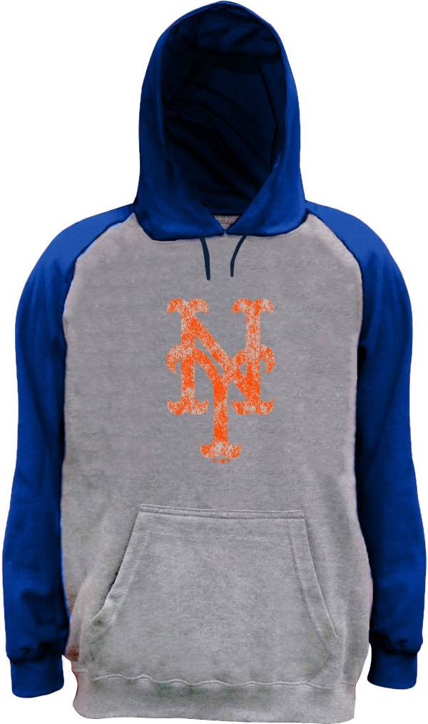 Nike Men's Big and Tall New York Mets Grey Raglan Sleeve Hoodie product image