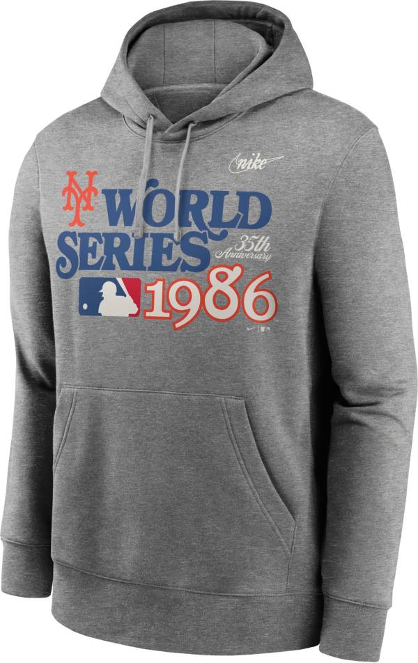 Nike Men's New York Mets Grey 35th Anniversary World Series 35th Anniversary Club Fleece Hoodie