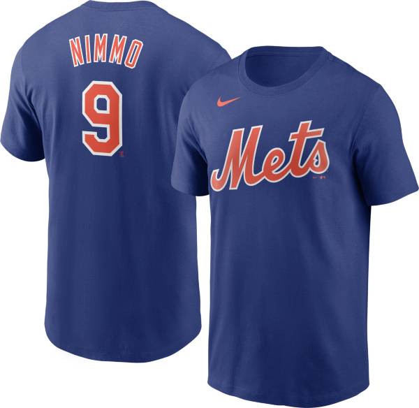 Nike Men's New York Mets Brandon Nimmo #9 Blue T-Shirt