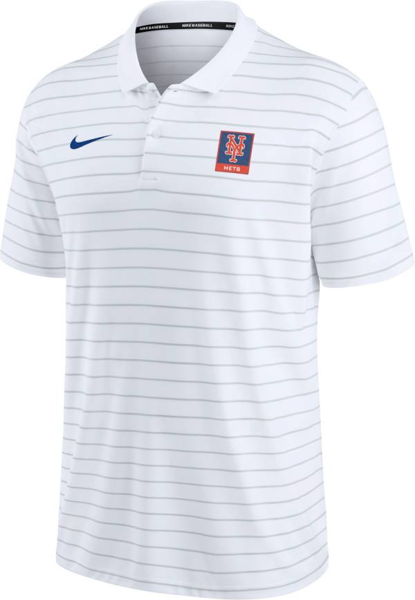 Nike Men's New York Mets White Striped Polo