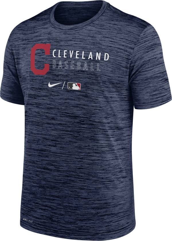 Nike Men's Cleveland Indians Blue Authentic Collection Velocity Practice T-Shirt