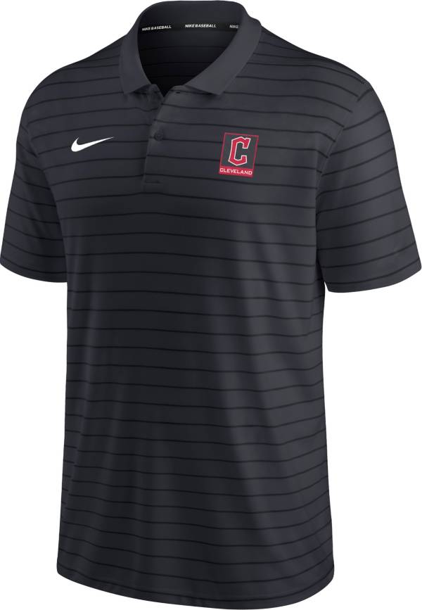 Nike Men's Cleveland Indians Blue Striped Polo