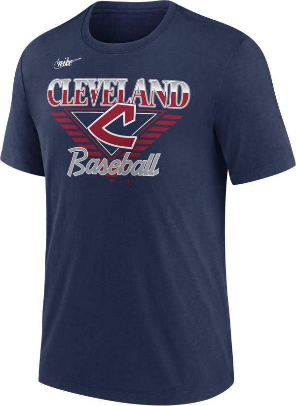 Nike Men's Cleveland Guardians Navy Cooperstown Rewind T-Shirt