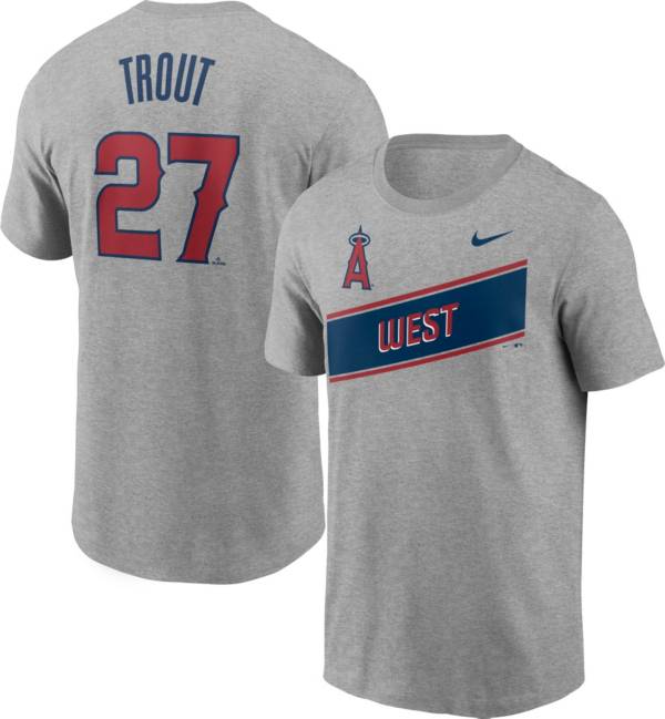 Nike Men's Los Angeles Angels Mike Trout #27 Grey T-Shirt