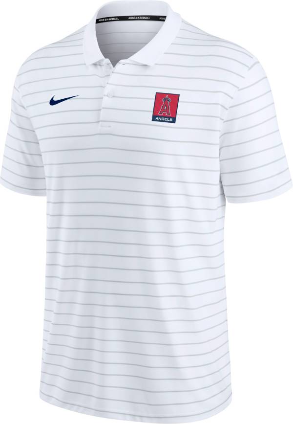 Nike Men's Los Angeles Angels White Striped Polo