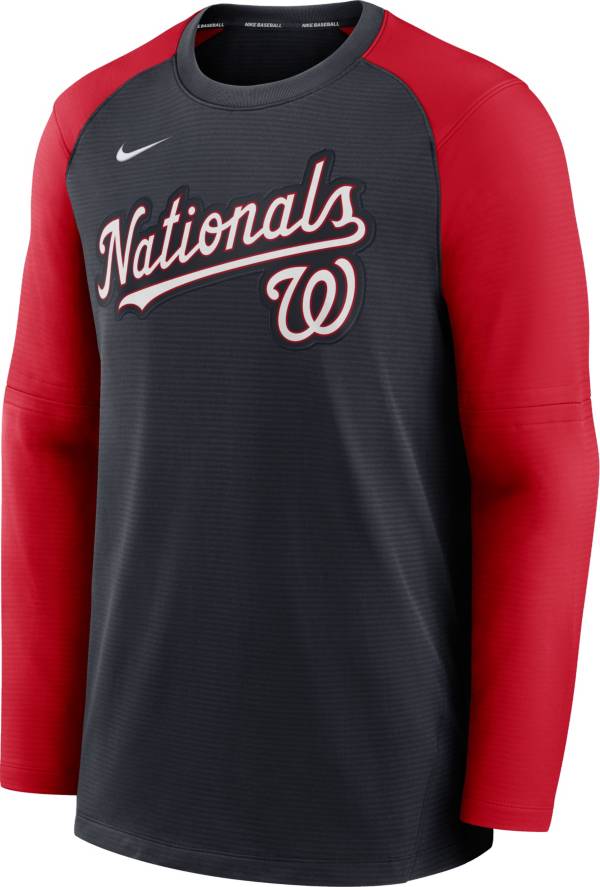 Nike Men's Washington Nationals Blue Authentic Collection Pre-Game Long Sleeve T-Shirt