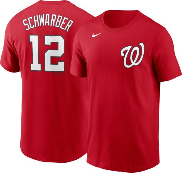 Nike Men's Washington Nationals Kyle Schwarber #12 Red T-Shirt