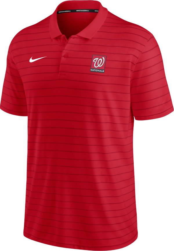 Nike Men's Washington Nationals Red Striped Polo