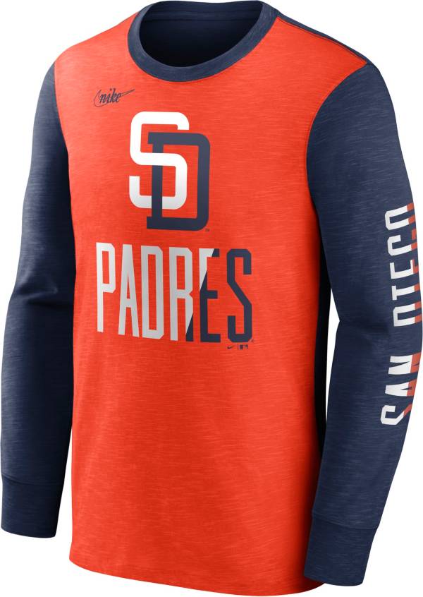 Nike Men's San Diego Padres Navy Split Long Sleeve T-Shirt