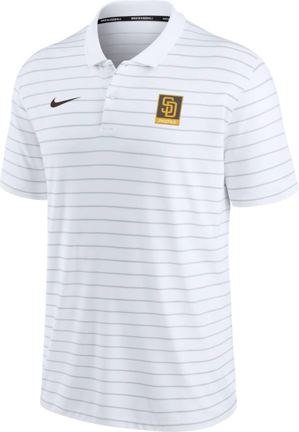 Nike Men's San Diego Padres White Striped Polo