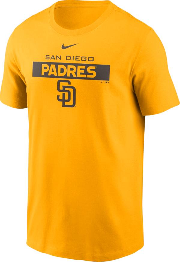 Nike Men's San Diego Padres Yellow Cotton T-Shirt