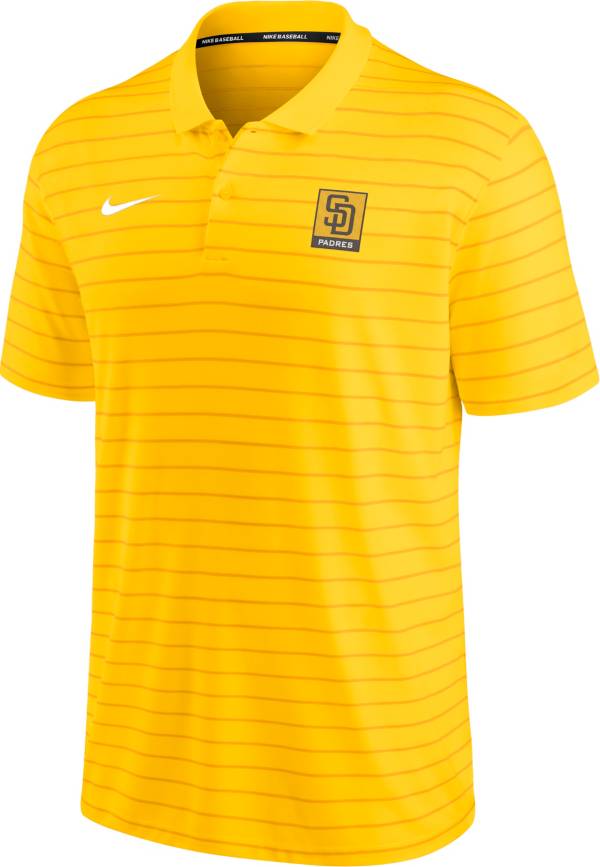 Nike Men's San Diego Padres Yellow Striped Polo