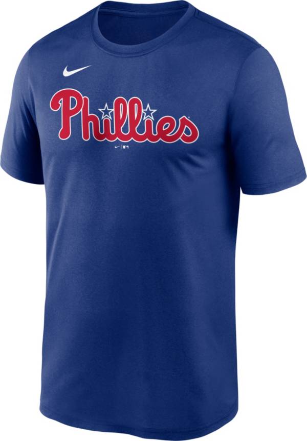 Nike Men's Philadelphia Phillies Blue Wordmark Legend T-Shirt