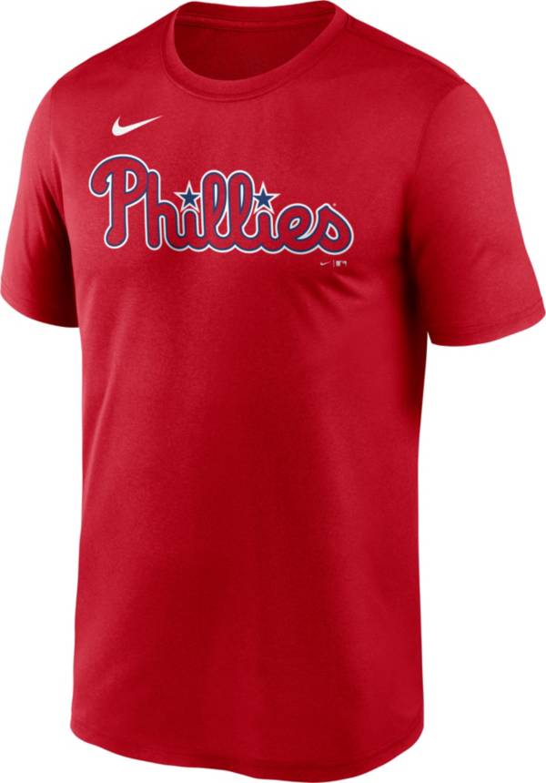 Nike Men's Philadelphia Phillies Red Wordmark Legend T-Shirt