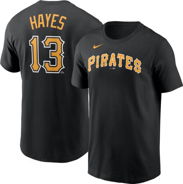 Nike Men's Pittsburgh Pirates Ke'Bryan Hayes #13 Black T-Shirt